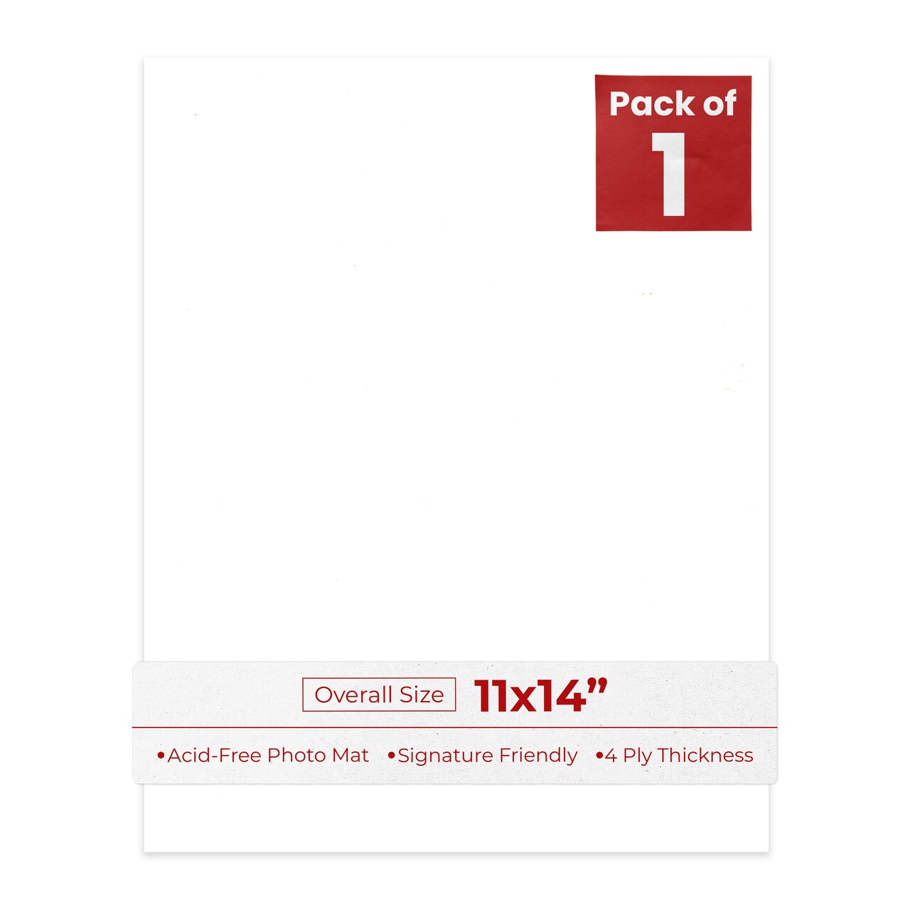 Textured White 11x14 Uncut Mat Board - Blank Sheets, No Opening